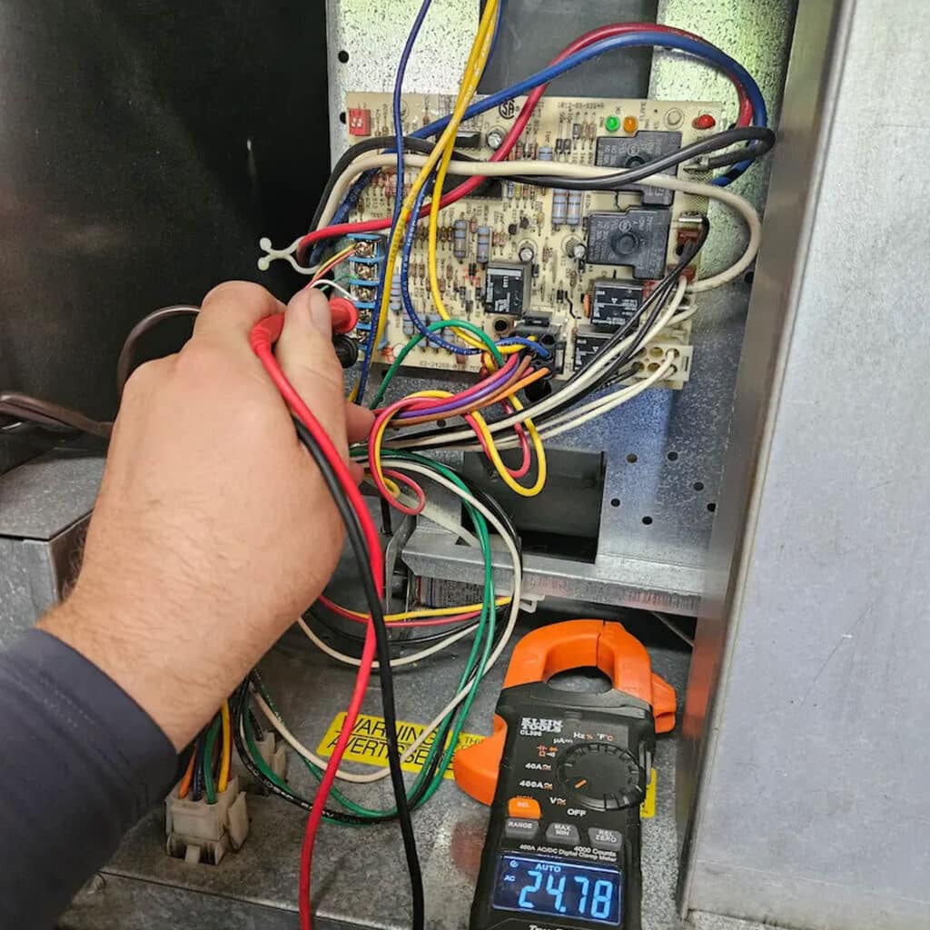 Heating repairs hands close up