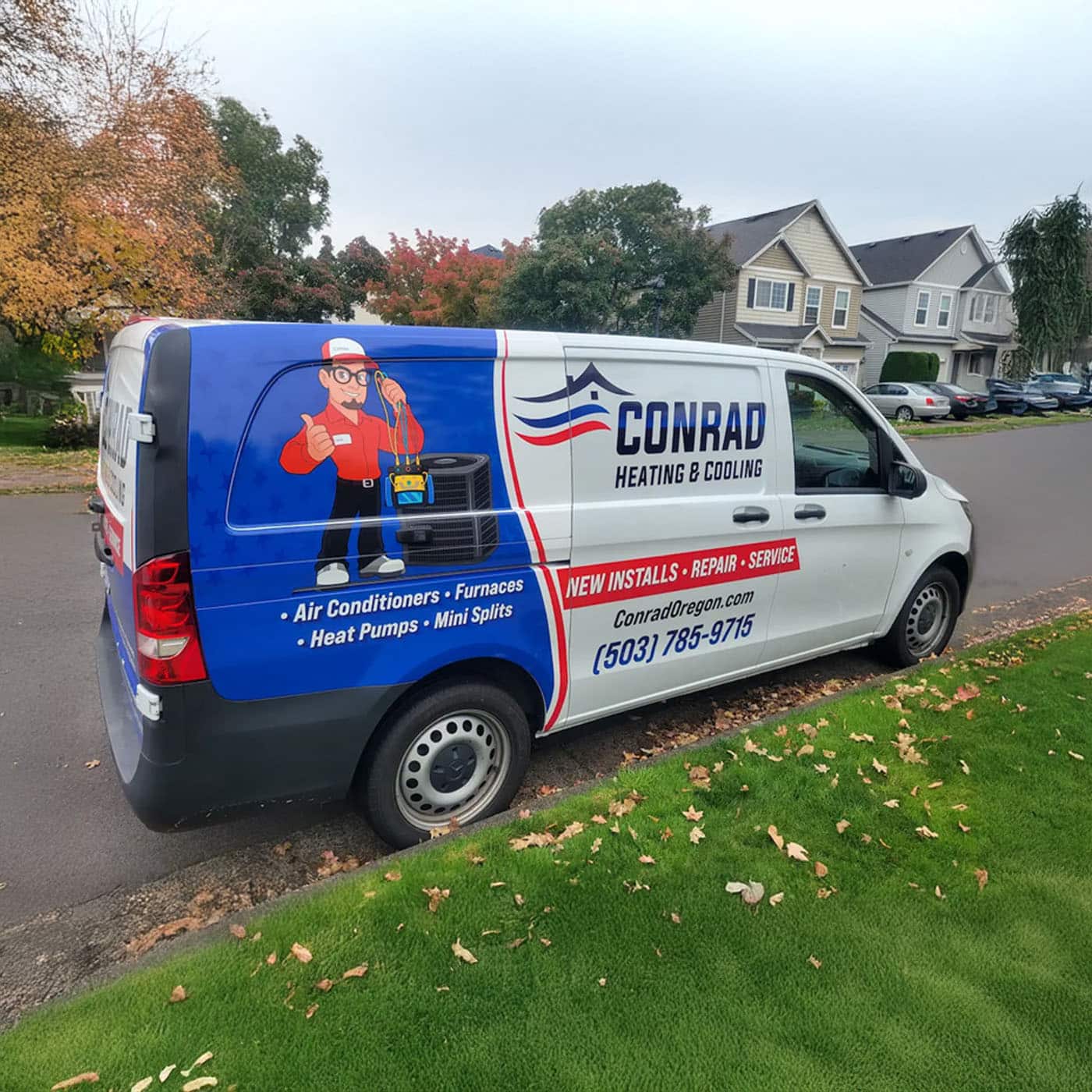 Conrad truck parked outside home